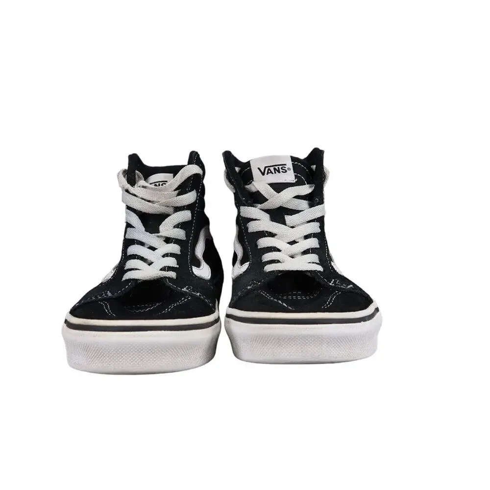 Vans Shoes Kids 3.5 Sneaker Sk8 Hi Skate Casual Suede Lace Up Black Active Youth
